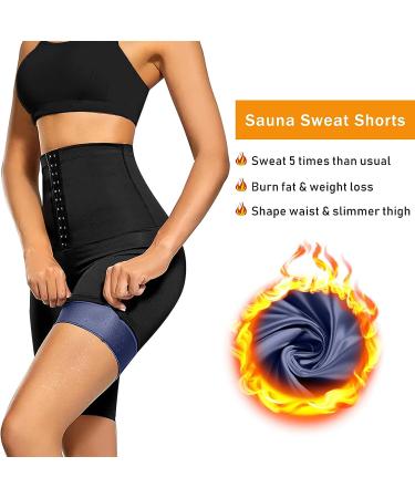 SDKSEOM Women's High Waisted Sauna Sweat Pants - Slimming Hot Thermo Workout Leggings in Blue | Large-X-Large - Buy Online on SooperMarket.com