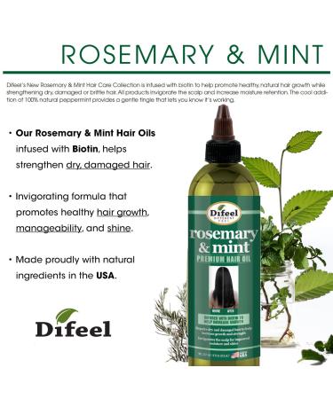 Difeel Rosemary and Mint Premium Hair Oil with Biotin 8 oz. - Natural Hair Growth Treatment - Buy Online on SooperMarket.com