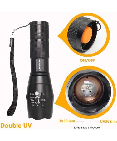 Darkbeam UV Flashlight 365/395nm - Portable Black Light Detector for Dog Urine Pet Spots & Banknote Identification - Mini Handheld LED Lamp - Buy Online on SooperMarket.com