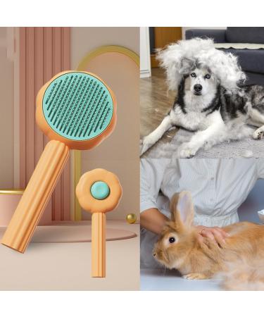 BNFGD 1Pcs Pet Hair Cleaner Brush Cute Cat Brush Dog Brush Pet Combing Brush Pet Combing Brush with Hair Removal Button Artifact for Stroking Cats and Dogs Pet Hair Cleaner Brush(Orange) - Buy Online on SooperMarket.com