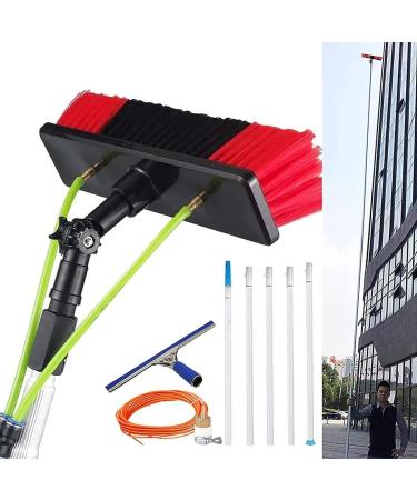Window Cleaning Pole Outdoor Water Fed Telescopic 2 in 1 Brush Conservatory Roof Extendable Cleaner (Color : 50cm Brush Size : 12M Pole) (30cm Brush 8M Pole)