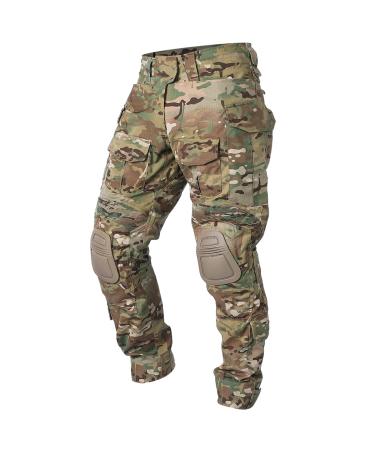 IDOGEAR G3 Combat Pants Men Tactical Pants with Knee Pads for Hunting Shooting Military Outdoor Cargo Pants M Multi-camo