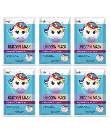 Epielle Unicorn Character Skincare Sheet Masks | Animal Spa Mask | -For All Skin Types |spa gifts for women, Spa Gift, Birthday Party Gift for her kids, Spa Day Party, Girls Night, Slumber party | 6 count skincare sheet ma…