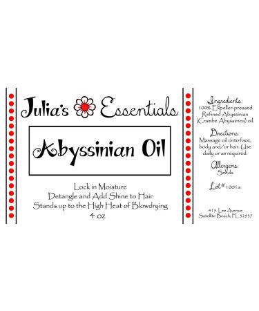 Julia's Essentials 100% Pure Abyssinian Oil Naturally Grown in Canada | 2oz Weightless Hair and Face Oil | Acne Safe - Buy Online on SooperMarket.com