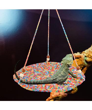Reptile Hammock Swing Bed Cute Lizard Bearded Dragon Reptile Hanging Hammock Reptile Woven Cotton Summer Hammock Swing Bed for Reptiles Hamsters Parrots Sleeping Resting - Buy Online on SooperMarket.com