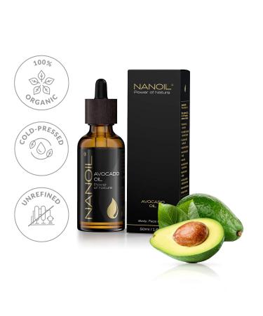Organic Cold-Pressed Avocado Oil 50ml - Unrefined for Face Body & Hair Care | Vitamin Boost & Rejuvenation - Buy Online on SooperMarket.com