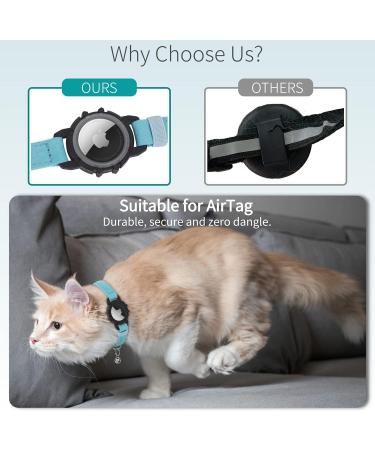 Apple AirTag Cat Neck Band - Light Tracker for Kittens & Puppies (7-9 inch) - Blue | International Shipping - Buy Online on SooperMarket.com