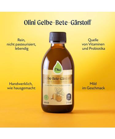 Olini Yellow Fermentation 1L - Natural Probiotic Drink | Fresh Preservative-Free Beet Juice with Spices - International Shipping - Buy Online on SooperMarket.com