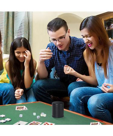 Vuwuma Felt Lined Professional Dice Cup Set - Includes 6 Quiet Dice for Yahtzee Game - Buy Online on SooperMarket.com