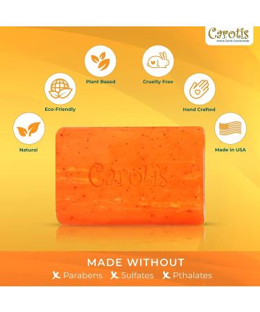 CAROT S Exfoliating Soap 200g/7.1 oz - Skin Brightening & Moisturizing Bar with Carrot Oil & Vitamin A - Buy Online on SooperMarket.com