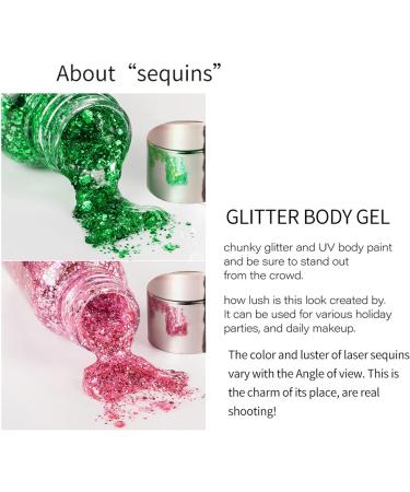 Mermaid Sequins Glitter Gel Set C - Long Lasting & Waterproof Face, Body, Hair, Nail & Eyeshadow Makeup - Buy Online on SooperMarket.com