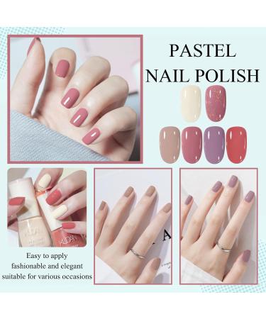 TBeautfave 6PCS Nail Polish Set Nude Nail Varnish Sets Quick Dry & Long Lasting Pastel Nail Polish Water Based Natural Nail Varnish Sets for Women DIY Nail Art - No Need Cure 03Pastel - Buy Online on SooperMarket.com