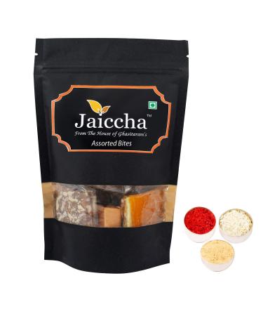 Jaiccha Ghasitaram Bhaidooj Gifts - Assorted Bites 200 GMS in Black Paper Pouch