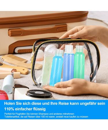 10 Empty Travel Flashing Containers with Folding Lids | Cosmetic Bottles Set with Funnel Pipette & Labels for Travel - Buy Online on SooperMarket.com