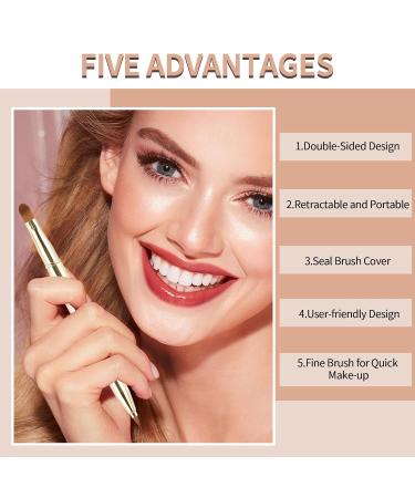 Yoizyfree 3 PCS Retractable Lip Brush Set - Double-Ended Travel Makeup Brushes for Lipstick & Lip Gloss (Gold Pink Purple) - Perfect for International Shipping - Buy Online on SooperMarket.com