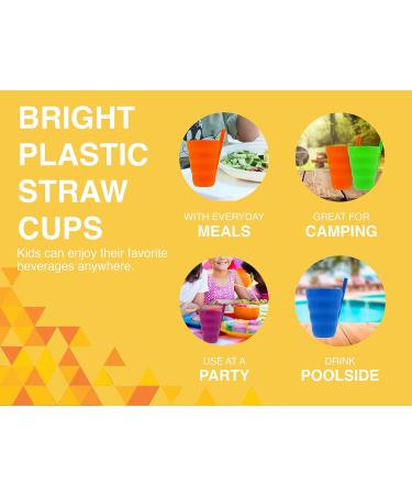 Arrow Home Products Sip A Cup with Built in Straw 10oz 6pk - BPA-free Stackable Kids Straw Cups (Purple/Blue/Green/Orange) - Made in USA - Buy Online on SooperMarket.com