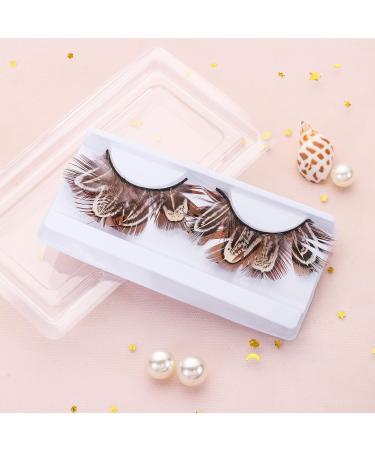White False Eyelashes for Halloween & Cosplay | Natural Look Anime Makeup | D03-Brown Tiger Print - Buy Online on SooperMarket.com
