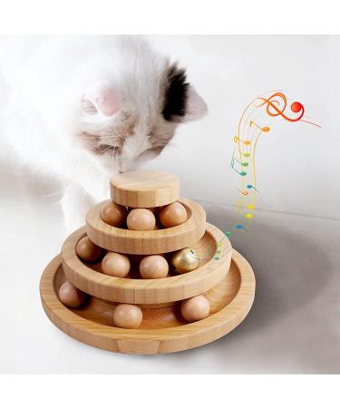 Gelrova Cat Toy Roller Exerciser Fun Cat Toy Indoor Pet Interactive Toy Bamboo Cat Ball Toy with Double Layer Rail Teaser Cat Ball Toy for Kitten Puppy etc 3-layer track(Bamboo) 3-layer-bamboo - Buy Online on SooperMarket.com