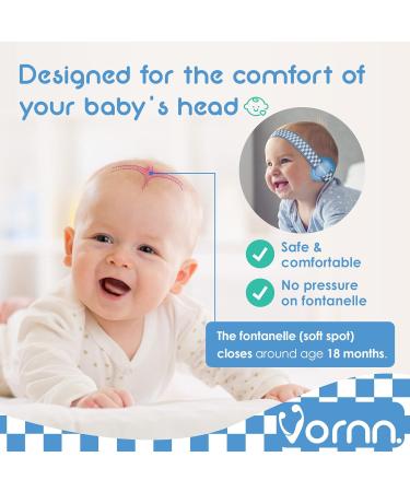 VORNN Silent Baby Ear Defenders - Noise Reduction Earmuffs for Kids 0-36 months - Adjustable Headband - UK Design (Blue) - Buy Online on SooperMarket.com
