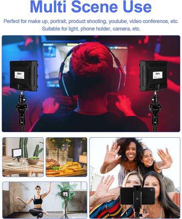 EMART LED Video Light with Adjustable Tripod Stand - 11 Brightness/4 Color Filters, Dimmable Photography Lighting for Studio Shooting - USB Portable Fill Light (54inch) - Buy Online on SooperMarket.com