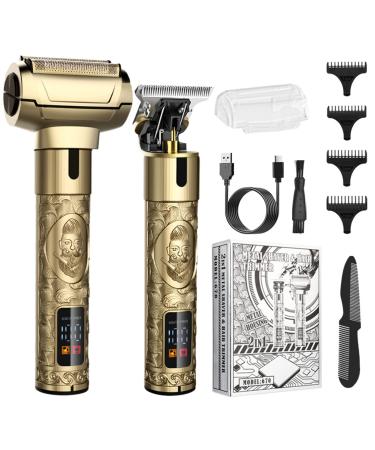 SUNNOW Professional Hair Clipper & Trimmer Kit T-Blade Precision Trimmer Beard Trimmer Set Hair Cutting Kits Cordless Bald Head Shavers with Sideburn Shaver for Home Dad Barber