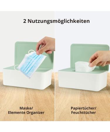 Cheerhom Baby Wet Wipes Box - Green Storage Box for Damp Toilet Paper & Cloths | 18 x 12.2 x 7cm | Ideal for Home Office & Outdoor Use - Buy Online on SooperMarket.com