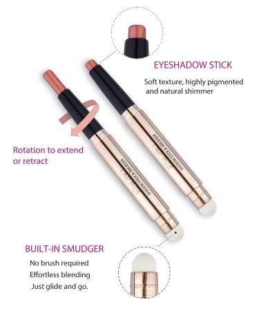 Enfuntins Shimmer Cream Eyeshadow Stick - Long Lasting Waterproof Eye Highlighter (05 Orange Brown) - Buy Online on SooperMarket.com