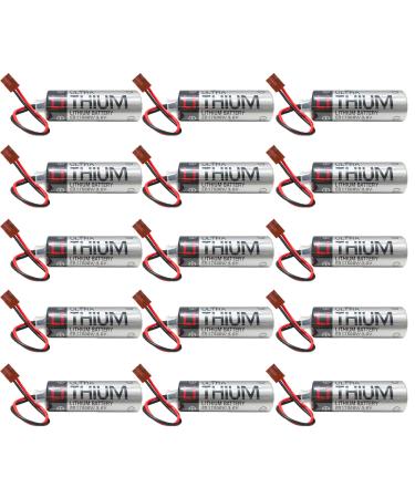 WELLVEUS 15 Pack ER6VCT 3.6V 2000mAh Battery with Small JAE Plug for Robot OTC ER6BWK67PT Battery ER6V/3.6V