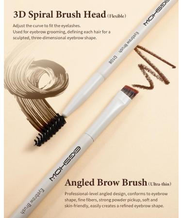 Dual-Ended Angled Eyebrow Brush - Define Eyebrows & Eyeliner with Spoolie - D108 | International Shipping Available - Buy Online on SooperMarket.com