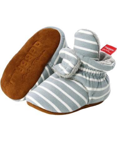 TMEOG Baby Booties Slippers - Infant Winter Boots for Boys & Girls 6-12 Months - Light Green Striped - Buy Online on SooperMarket.com