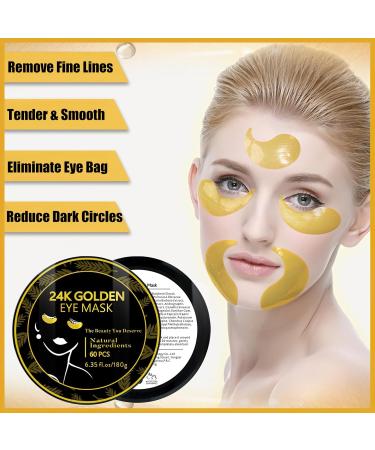 MIELIKKI 60 Pcs 24K Gold Under Eye Patches - Anti-Aging Collagen Gel Masks for Puffiness Dark Circles & Fine Lines - Moisturizing Treatment - Buy Online on SooperMarket.com