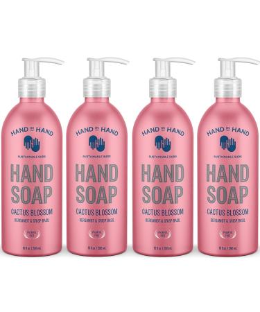 Hand in Hand Nourishing Liquid Hand Soap 10 Fl Oz Bergamot & Crisp Basil Cactus Blossom Scent 4 Pack Cactus Blossom 10 Fl Oz (Pack of 4)