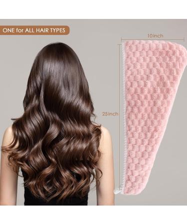JEFFSUN Microfiber Hair Drying Towel Wrap - Super Absorbent Hooded Turban for Women | 2 Colors Extra Thick for Long Curly Wet Hair - Buy Online on SooperMarket.com
