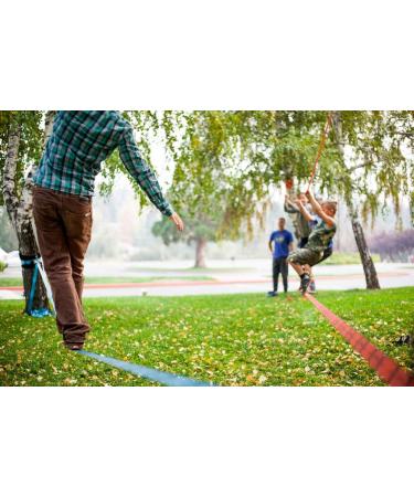 ZenMonkey Slackline Kit with Overhead Training Line, Arm Trainer, Tree Protectors, Carry Bag & Instructions - 60ft - Easy Setup for Family, Kids & Adults - Buy Online on SooperMarket.com