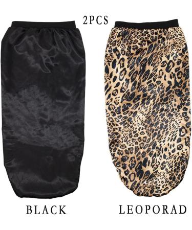 Shop Ladaypoa Women s Satin Sleeping Cap - Curly Hair Silk Hood Double-Layer Adjustable Black & Leopard Pattern - Buy Online on SooperMarket.com
