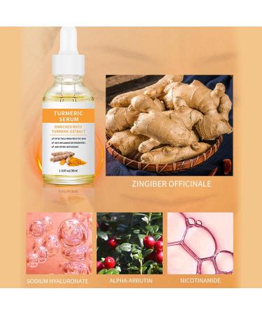 Turmeric face seruem Dark Spot Remover Essence Turmeric Serums for face Brightens Skin Tone Moisturizes Hydrates Lightens Age-Spots Acne Reduce Fine Lines Facial Care Anti-Aging Serum - Buy Online on SooperMarket.com