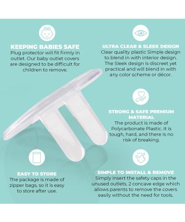 SUNGTEAK Premium Outlet Plug Covers - Childproof Electrical Protector Caps - 25 Pack Baby Safety Clear Products - Child Proofing Plug Covers for Outlets - Buy Online on SooperMarket.com