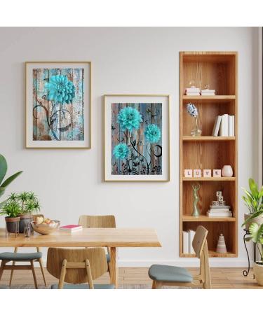 Rustic Flower Diamond Painting Kit for Adults - Farmhouse 5D DIY Full Drill Diamond Art - Gem Crafts for Home Wall Decor - Buy Online on SooperMarket.com