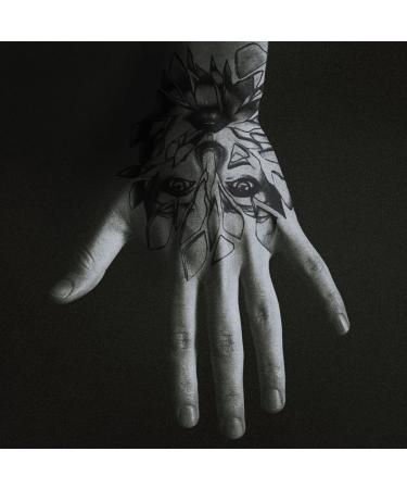 Oottati 9 Sheets Waterproof Temporary Tattoo Stickers - Halloween Black Women Moth Flower Pentagram Skull Design - Buy Online on SooperMarket.com