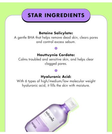 Salironic Toner 220ml | Korean Skincare for Sensitive Skin | Exfoliate Dead Skin & Control Sebum | Soothing & Moisturizing | Unisex - Buy Online on SooperMarket.com
