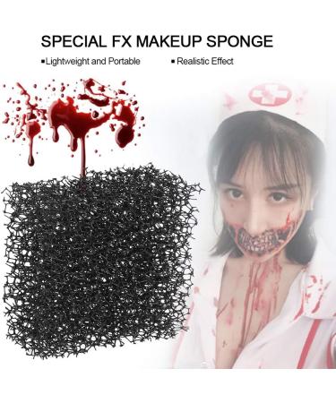 Halloween Makeup Blood Sponge Xmas Special FX Blood Scar Stubble Effects Wound Makeup Stipple Sponge Makeup Sponge Blenders with Different Size of Hole Black(Oversize Hole) - Buy Online on SooperMarket.com
