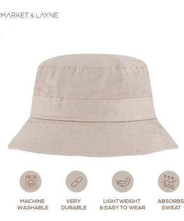 Cute Cotton Bucket Hat for Beach Sun Summer Travel - White (XS-S) - Men, Women, Teens - Packable & Lightweight - Buy Online on SooperMarket.com