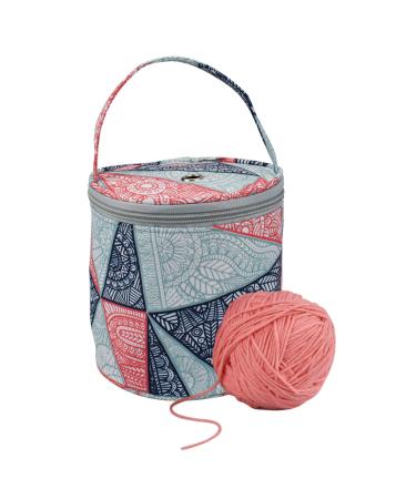 Coopay Small Yarn Storage Bag Mini Knitting Bag Yarns Drum Case for Carry Yarn Ball Crochet Kits Knitting Supplies and Sewing Accessories for Beginner Crocheter and Crafter Blue