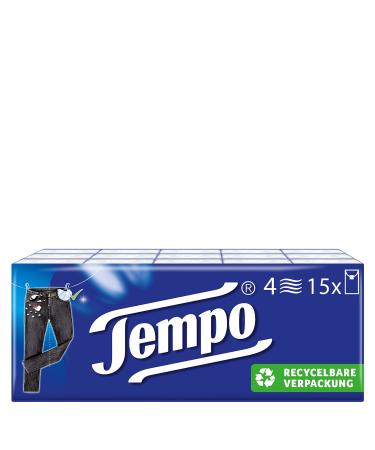 Tempo Classic handkerchiefs 4-ply paper towels in proven Tempo quality 15 x 10 tissues (150 tissues) 10 pieces (15 pack)