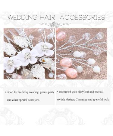 Vatocu Flower Bride Wedding Hair Comb Pearl Headpieces Silver Crystal Bridal Hair Accessories for Women and Girls - Buy Online on SooperMarket.com