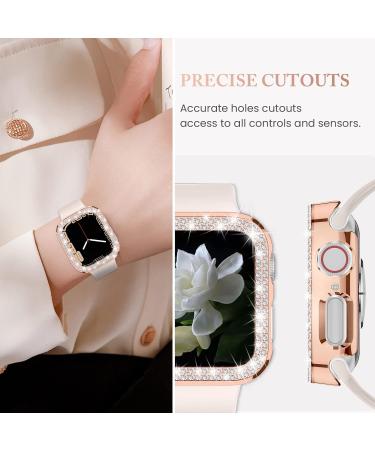 4 Pack Goton for Apple Watch Series 6 5 4 SE 40mm Bumper Bling Case Women Glitter Diamond Rhinestone Protector Cover for iWatch Accessories 40mm Clear Silver Black Rose Gold Clear+Silver+Black+Rose Gold(No Glass) 40mm - Buy Online on SooperMarket.com