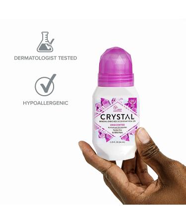 CRYSTAL Unscented Mineral Deodorant Roll-On - 24-Hour Odor Protection, Aluminum & Paraben Free, 2.25 FL OZ - Buy Online on SooperMarket.com