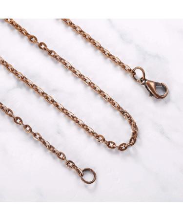 24 Pack Antique Red Copper Twisted Link Chain Necklace for Jewelry Making - 20 Inch - Buy Online on SooperMarket.com