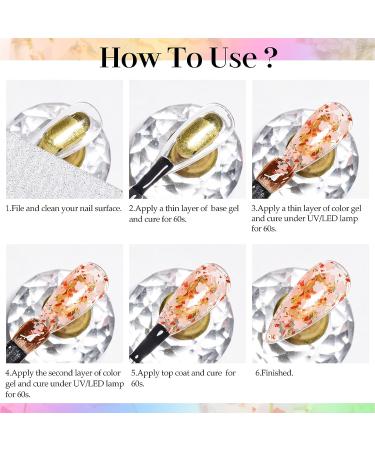 MEET ACROSS Flower Glitter Gel Nail Polish Set - 6 Pcs Diamond Sequins Jelly Gel Nail Polish Set for Nail Art Manicure - Buy Online on SooperMarket.com