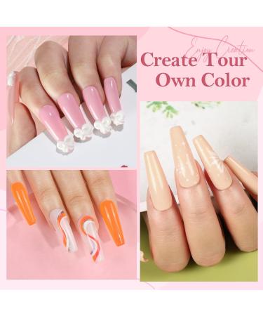 COSCELIA Dark Orange Acrylic Powder for Nails - 120g 3D Nail Extensions No Lamp Needed - Best for Long-Lasting Manicure - Buy Online on SooperMarket.com